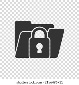 Files folder permission icon in flat style. Document access vector illustration on isolated background. Secret archive sign business concept.