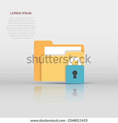 Files folder permission icon in flat style. Document access vector illustration on isolated background. Secret archive sign business concept.