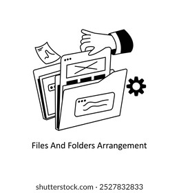 Files And Folders Arrangement concepts style illustration. EPS 10 File