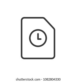 Files and Folders Clock Outline Simple Vector Icon