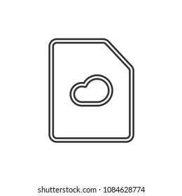 Files and Folders Cloud Outline Simple Vector Icon