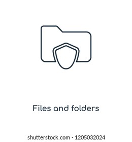 Files and folders concept line icon. Linear Files and folders concept outline symbol design. This simple element illustration can be used for web and mobile UI/UX.