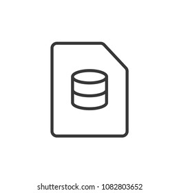 Files and Folders Database Outline Simple Vector Icon