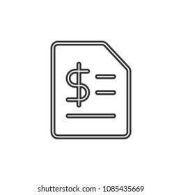 Files and Folders Dollar Outline Simple Vector Icon