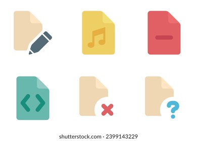 files and folders flat icon set bundle 08