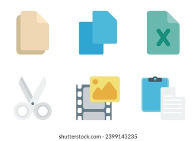 files and folders flat icon set bundle 02