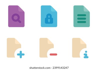 files and folders flat icon set bundle 09