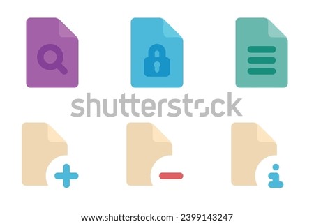 files and folders flat icon set bundle 09