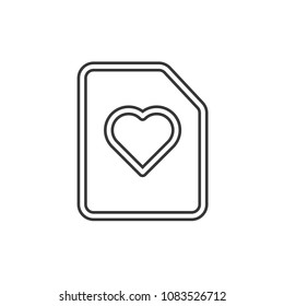 Files and Folders Heart Outline Simple Vector Icon