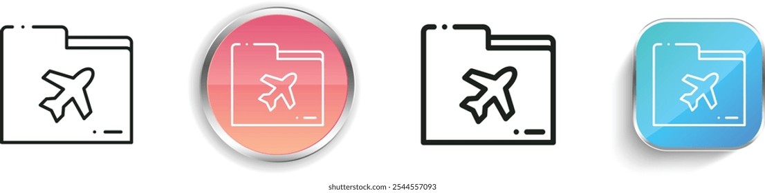 files and folders icon. Thin Linear, Regular and Button Style Design Isolated On White Background