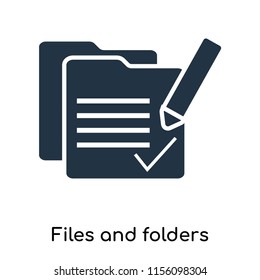 Files and folders icon vector isolated on white background, Files and folders transparent sign , symbols or elements in filled style