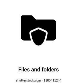 Files and folders icon vector isolated on white background, logo concept of Files and folders sign on transparent background, filled black symbol