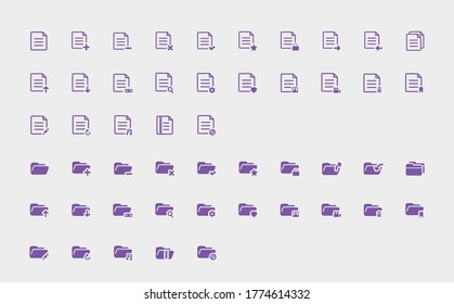 Archivos y carpetas iconos vectores material 