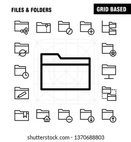 Files And Folders Line Icon Pack For Designers And Developers. Icons Of Connect, Folder, Network, Files, Edit, Folder, Pencil, Write, Vector