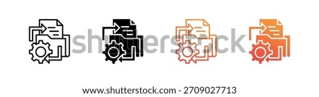 Files And Folders Multiple Style Icon Set Vector