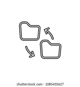 Files and Folders Outline Simple Vector Icon