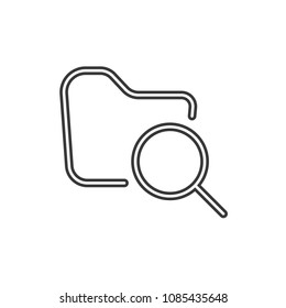 Files and Folders Search Outline Simple Vector Icon