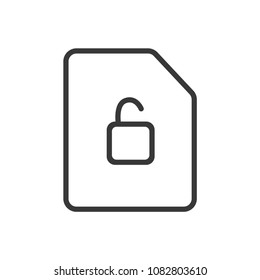 Files and Folders Security Padlock Outline Simple Vector Icon