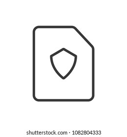 Files and Folders Security Padlock Outline Simple Vector Icon