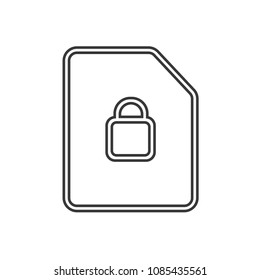 Files and Folders Security Padlock Outline Simple Vector Icon