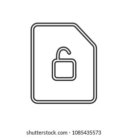 Files and Folders Security Padlock Outline Simple Vector Icon