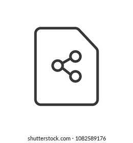 Files and Folders Share Outline Simple Vector Icon
