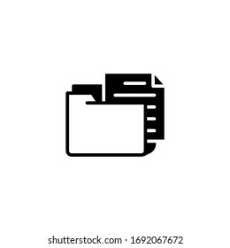 Files and folders vector icon in black solid flat design icon isolated on white background