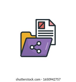 Files & Folders Vector Outline Filled Icon. EPS 10 