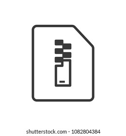 Files and Folders Zip Outline Simple Vector Icon
