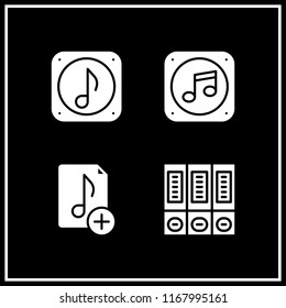 files icon. 4 files vector set. archives and music file icons for web and design about files theme