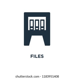 Files icon. Black filled vector illustration. Files symbol on white background. Can be used in web and mobile.