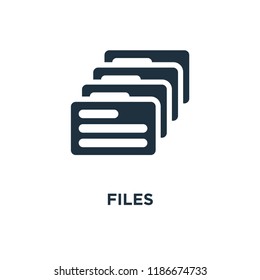 Files icon. Black filled vector illustration. Files symbol on white background. Can be used in web and mobile.