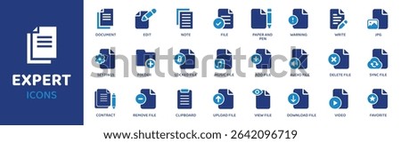 Files - Icon Collection. Thin Line Set contains such Icons as File, Folder, Document, Report, Note, Page, Record and more. Simple web icons set.
