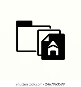 files icon, isolated black glyph icon