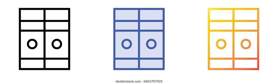 files icon. Linear, Blue Fill and Gradient Style Design Isolated On White Background