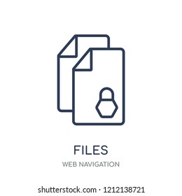 Files icon. Files linear symbol design from Web navigation collection. Simple outline element vector illustration on white background.