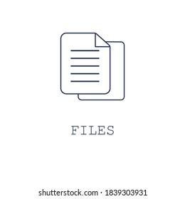 Files icon on white background. Vector illustration in flat design. Design for webpage, banner, app. 