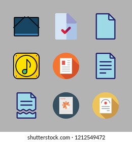 files icon set. vector set about file storage, file and music file icons set.