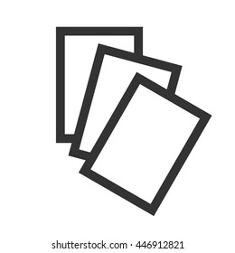 Files icon. Three files simple logo isolated on a white background. Vector illustration.