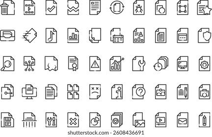 Files icons High-Quality Vector Icons Collection with Editable Stroke. Ideal for Professional and Creative Projects