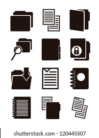 files icons over gray background. vector illustration