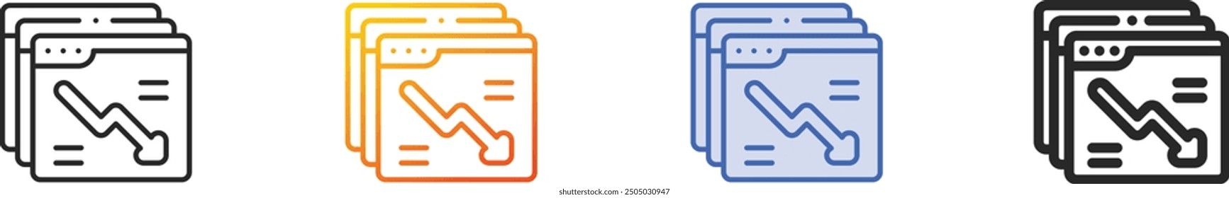 files icon.Thin Linear, Gradient, Blue Stroke and bold Style Design Isolated On White Background