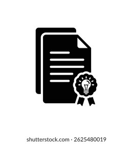 Files with Idea Badge - Creative Thinking and Innovation Icon