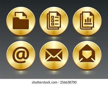 Files Internet Communication On Gold Round Stock Vector (Royalty Free ...