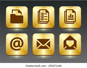 Files and Internet Communication on Gold Square Buttons