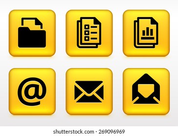 Files and Internet Communication on Yellow Square Buttons