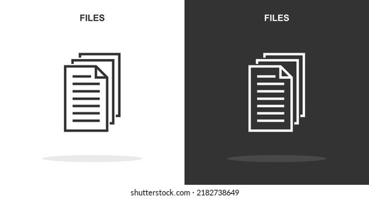 files line icon. Simple outline style.files linear sign. Vector illustration isolated on white background. Editable stroke EPS 10