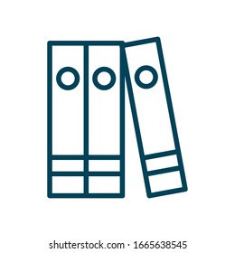 Files line style icon design, Document data archive storage organize business office and information theme Vector illustration