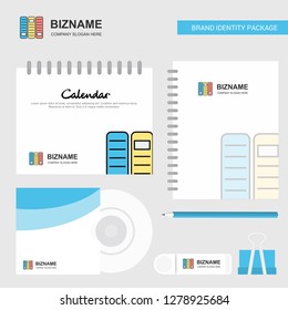 Files Logo, Calendar Template, CD Cover, Diary and USB Brand Stationary Package Design Vector Template