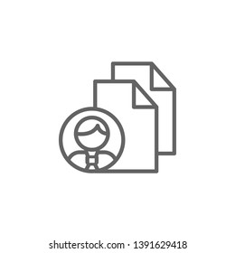 Files man outline icon. Elements of Business illustration line icon. Signs and symbols can be used for web, logo, mobile app, UI, UX